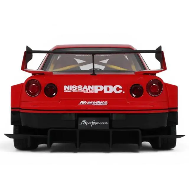 Alt view image 7 of 7 - 2020 Nissan Skyline GT-R (R34) LB-Super Silhouette RHD (Right Hand Drive) #5 Red and Black 1/18 Model Car by GT Spirit