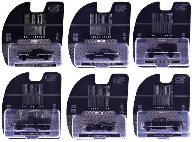 Main image of "Black Bandit" Series 31 6 piece Set 1/64 Diecast Model Cars by Greenlight