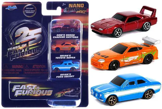 Main image of "Fast & Furious 25th Anniversary" 3 piece Set #2 "Nano Hollywood Rides" Diecast Model Cars by Jada