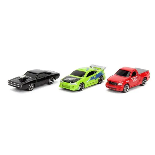 Alt view image 2 of 6 - "Fast & Furious 25th Anniversary" 3 piece Set #1 "Nano Hollywood Rides" Diecast Model Cars by Jada