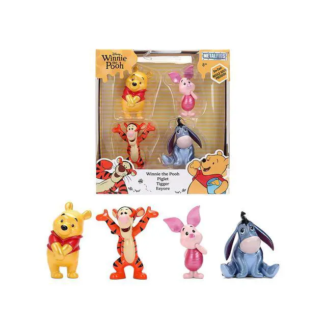 Main image of Set of 4 Diecast Figures "Winnie the Pooh" Franchise "Metalfigs" Series Diecast Models by Jada