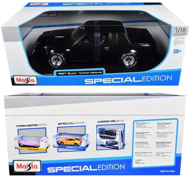 Alt view image 3 of 3 - 1987 Buick Grand National Black "Special Edition" Series 1/18 Diecast Model Car by Maisto