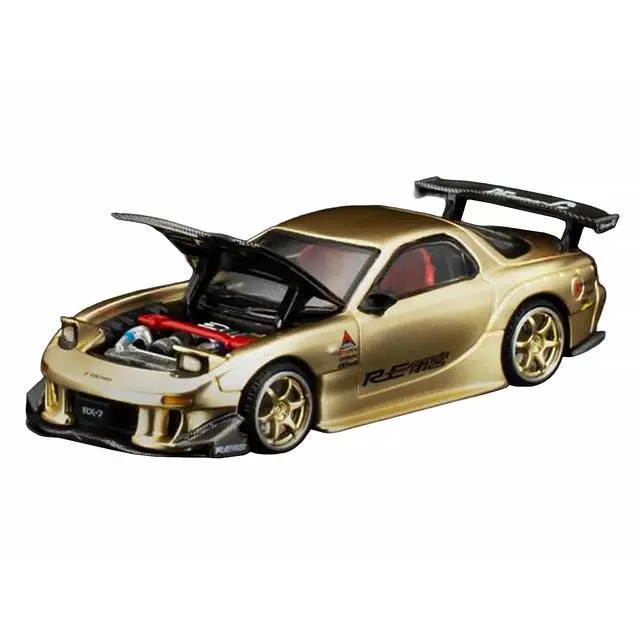 Alt view image 2 of 6 - Mazda RX7 (FD3S) RE Amemiya RHD Gold Metallic with Carbon Hood "Thailand Diecast Expo 2026" 1/64 Diecast Model Car by Pop Race