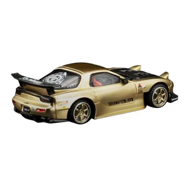 Alt view image 3 of 6 - Mazda RX7 (FD3S) RE Amemiya RHD Gold Metallic with Carbon Hood "Thailand Diecast Expo 2026" 1/64 Diecast Model Car by Pop Race