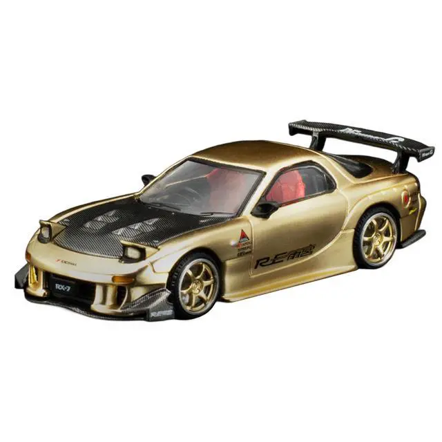 Alt view image 4 of 6 - Mazda RX7 (FD3S) RE Amemiya RHD Gold Metallic with Carbon Hood "Thailand Diecast Expo 2026" 1/64 Diecast Model Car by Pop Race