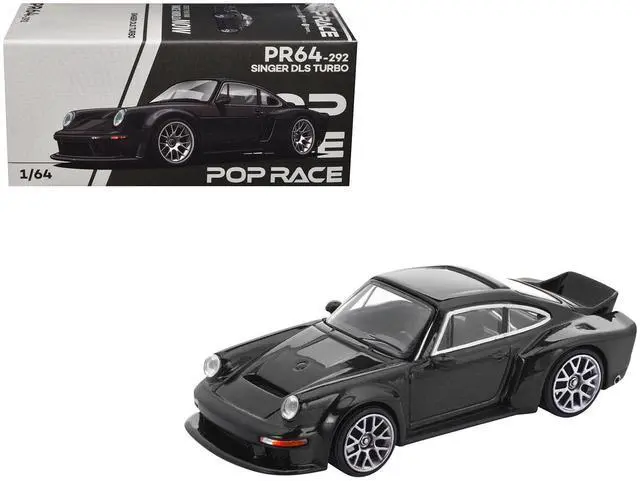 Main image of Singer DLS Turbo Black Metallic 1/64 Diecast Model Car by Pop Race