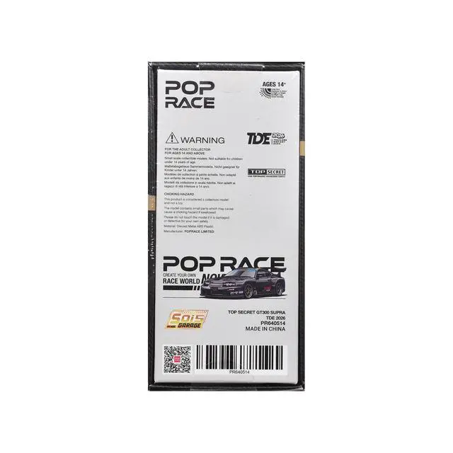 Alt view image 6 of 6 - Toyota Supra "Top Secret" GT300 RHD Black Carbon "Thailand Diecast Expo 2026" 1/64 Diecast Model Car by Pop Race