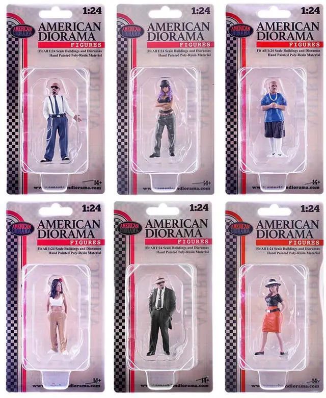 Main image of "Hanging Out 3" 6 piece Figure Set for 1/24 Scale Models by American Diorama