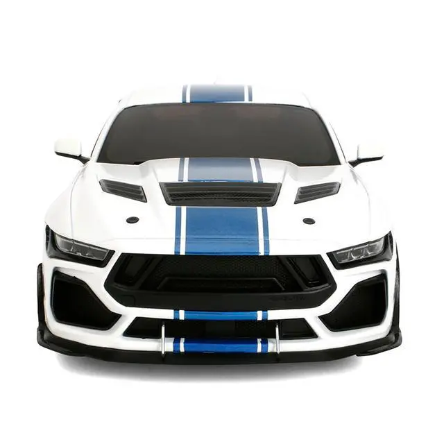 Alt view image 6 of 7 - Ford Mustang Shelby Super Snake White Metallic with Blue and Gold Wheels "Pink Slips" Series 1/18 Diecast Model Car by Jada