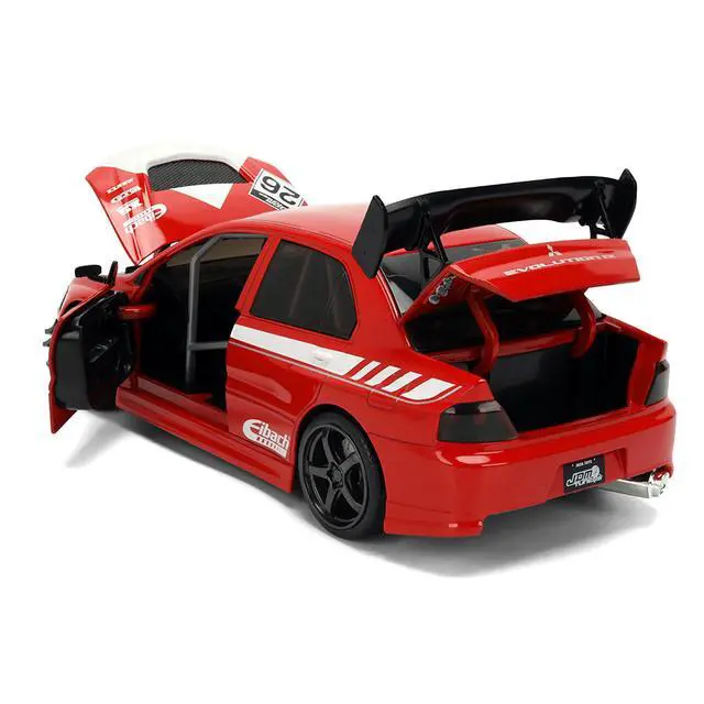 Alt view image 4 of 7 - 2006 Mitsubishi Lancer Evolution IX RHD #26 Red with White Graphics "JDM Tuners" Series 1/24 Diecast Model Car by Jada