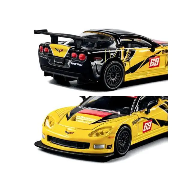 Alt view image 3 of 6 - 2005 Chevrolet Corvette C6R #69 Yellow and Black "Collection" Series 1/64 Diecast Model Car by Majorette