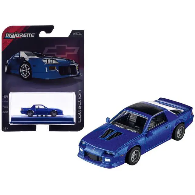 Alt view image 6 of 6 - 1985 Chevrolet Camaro Blue Metallic with Black Top "Collection" Series 1/64 Diecast Model Car by Majorette