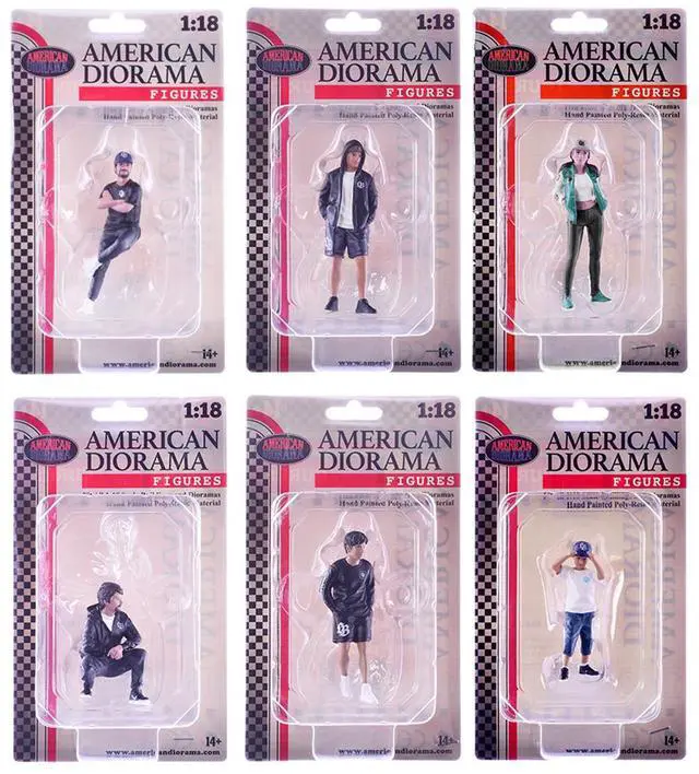 Main image of "LB Nation" 6 piece Figure Set for 1/18 Scale Models by American Diorama