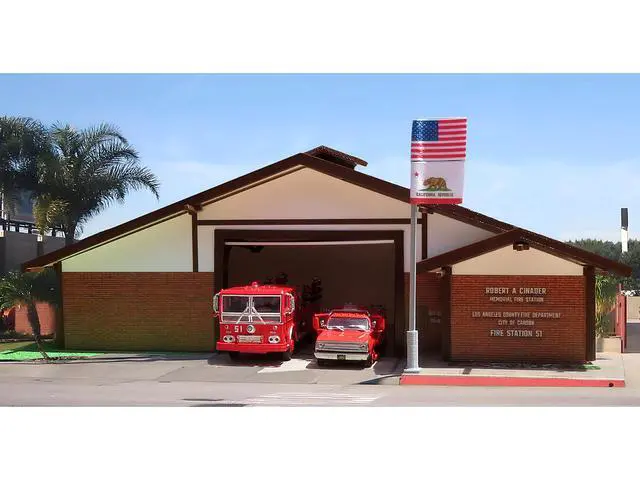 Alt view image 3 of 3 - Fire Station 51 LACoFD Diorama EZ Assembly Kit "Emergency!" (1972-1977) TV Series 1/87 (HO) Model by Iconic Replicas