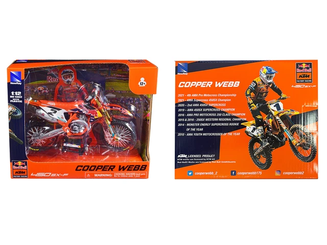 Alt view image 3 of 3 - KTM 450 SX-F Motorcycle #2 Cooper Webb "Red Bull KTM Factory Racing" 1/12 Diecast Model by New Ray