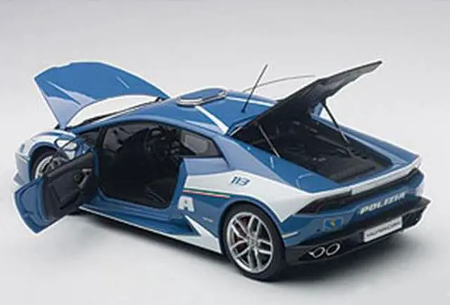 Alt view image 2 of 4 - Lamborghini Huracan LP610 Police Car 1/18 Model Car by Autoart