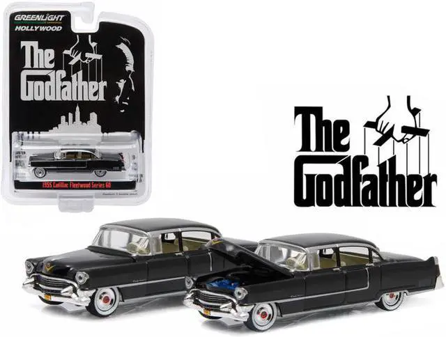 Main image of 1955 Cadillac Fleetwood Series 60 Black "The Godfather" (1972) Movie 1/64 Diecast Model Car by Greenlight