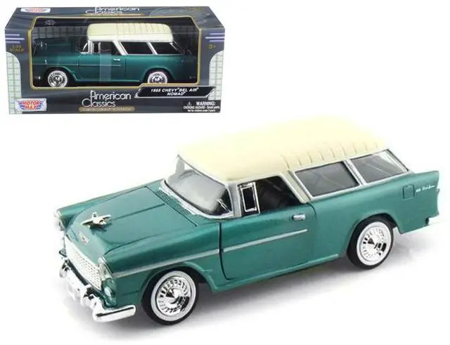 Main image of 1955 Chevrolet Nomad Green 1/24 Diecast Model Car by Motormax