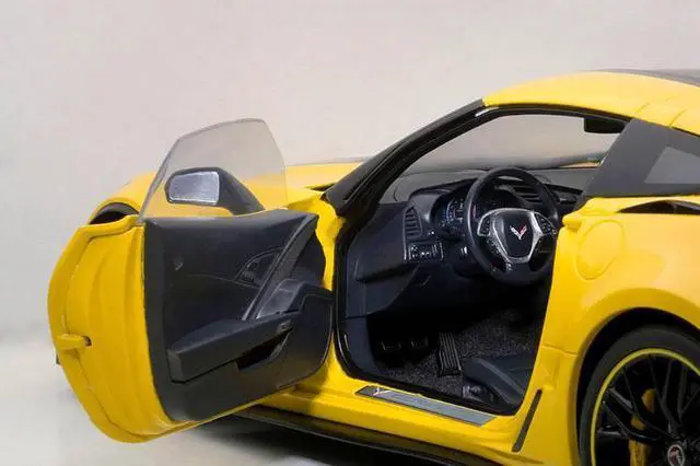Alt view image 3 of 4 - 2016 Chevrolet Corvette C7 Z06 C7R Edition Corvette Racing Yellow 1/18 Model Car by Autoart