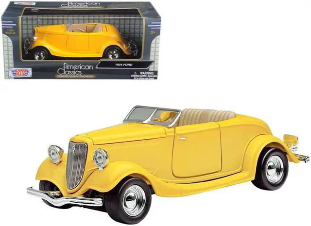 Main image of 1934 Ford Coupe Yellow 1/24 Diecast Car Model by Motormax