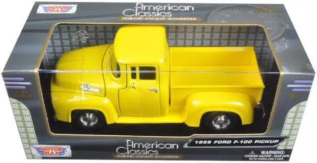 Main image of 1955 Ford F-100 Pickup Truck Yellow 1/24 Diecast Model Car by Motormax