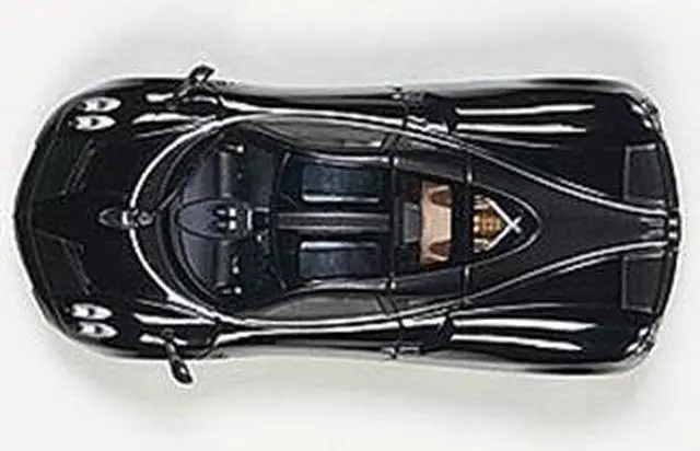 Alt view image 4 of 4 - Pagani Huayra Black with Silver Stripes 1/43 Diecast Model Car by Autoart