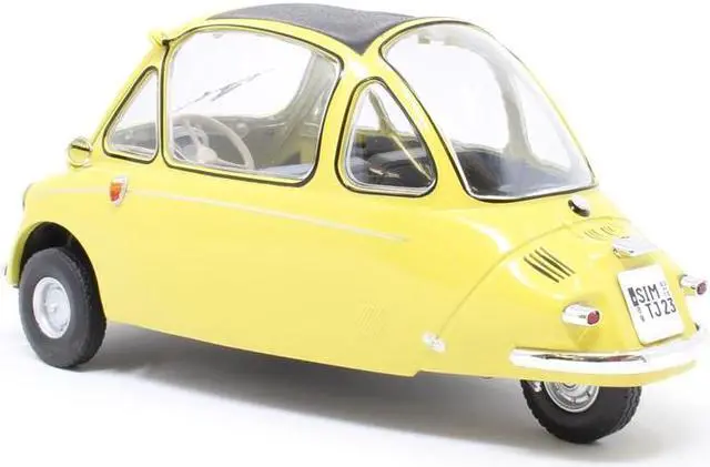 Alt view image 3 of 4 - Heinkel Trojan LHD Bubble Car Yellow 1/18 Diecast Model Car by Oxford Diecast
