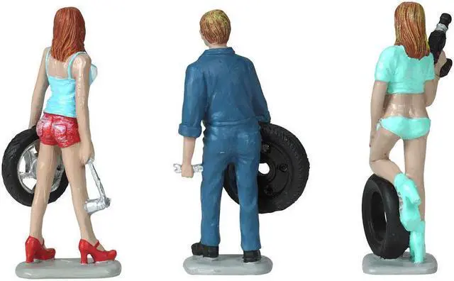 Alt view image 7 of 7 - Michelle, Meg and Gary Tire Brigade 3 piece Figurine Set 1/24 by Motorhead Miniatures