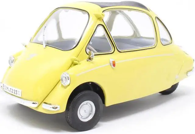 Main image of Heinkel Trojan LHD Bubble Car Yellow 1/18 Diecast Model Car by Oxford Diecast