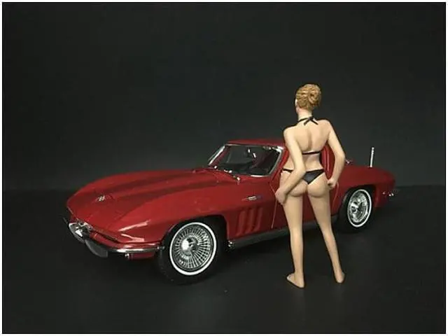 Alt view image 7 of 7 - American Diorama April Bikini Calendar Girl Figure for 1/24 Scale Models