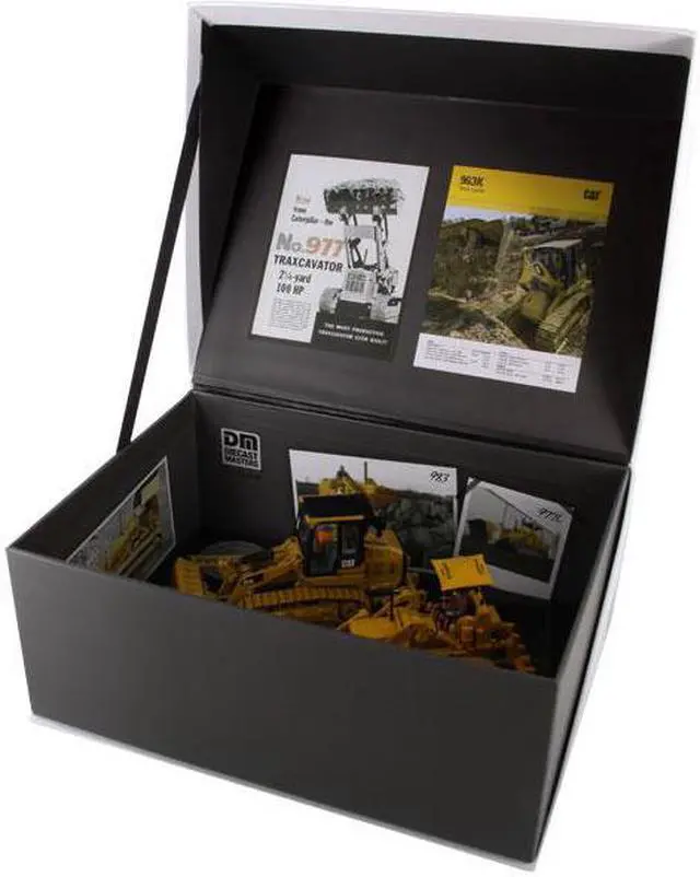 Alt view image 4 of 7 - CAT Caterpillar 977D Traxcavator 1955-1960 & 963K Track Loader Current w/Operators Evolution Series 1/50 Diecast Masters