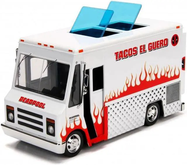 Alt view image 3 of 5 - Deadpool Taco Truck with Deadpool Diecast Figurine "Marvel" Series 1/24 Diecast Model by Jada