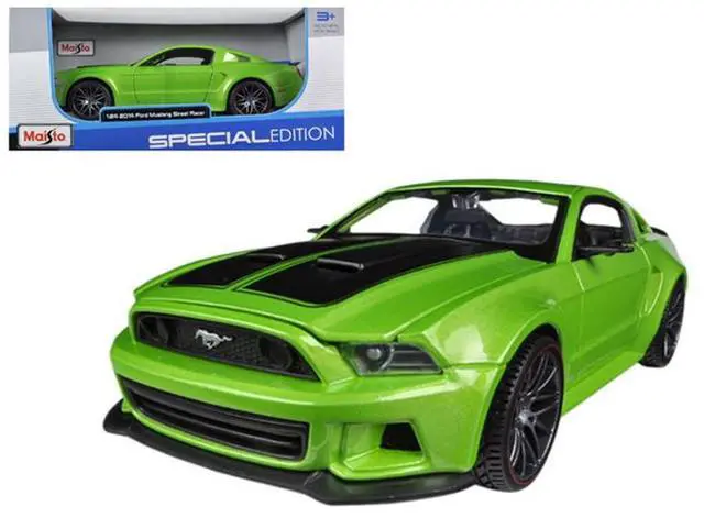 Alt view image 2 of 4 - 2014 Ford Mustang Street Racer Metallic Light Green 1/24 Diecast Model Car by Maisto