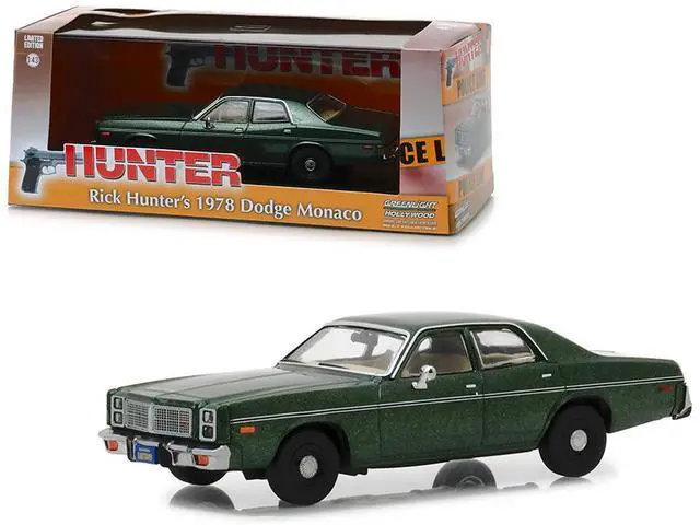 Main image of 1978 Dodge Monaco (Rick Hunter's) Green "Hunter" (1984-1991) TV Series 1/43 Diecast Model Car by Greenlight