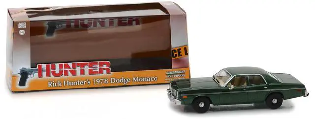 Alt view image 2 of 3 - 1978 Dodge Monaco (Rick Hunter's) Green "Hunter" (1984-1991) TV Series 1/43 Diecast Model Car by Greenlight