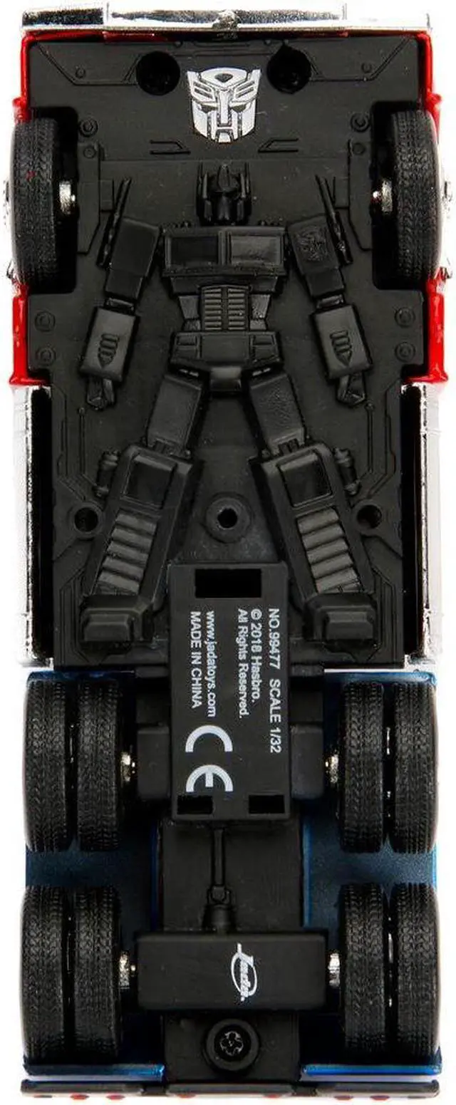 Alt view image 4 of 4 - G1 Autobot Optimus Prime Truck Red with Robot on Chassis from "Transformers" TV Series "Hollywood Rides" Series 1/32 Diecast Model by Jada