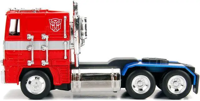 Alt view image 3 of 4 - G1 Autobot Optimus Prime Truck Red with Robot on Chassis from "Transformers" TV Series "Hollywood Rides" Series 1/32 Diecast Model by Jada