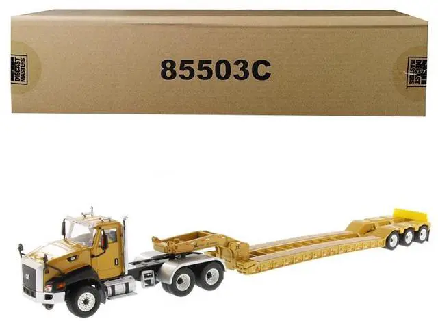 Main image of Cat Caterpillar CT660 Day Cab w/ XL 120 Low-Profile HDG Lowboy Trailer & Operator "Core Classics" 1/50 Model by Diecast Masters