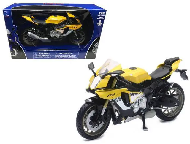 Main image of 2016 Yamaha YZF-R1 Yellow Motorcycle Model 1/12 by New Ray