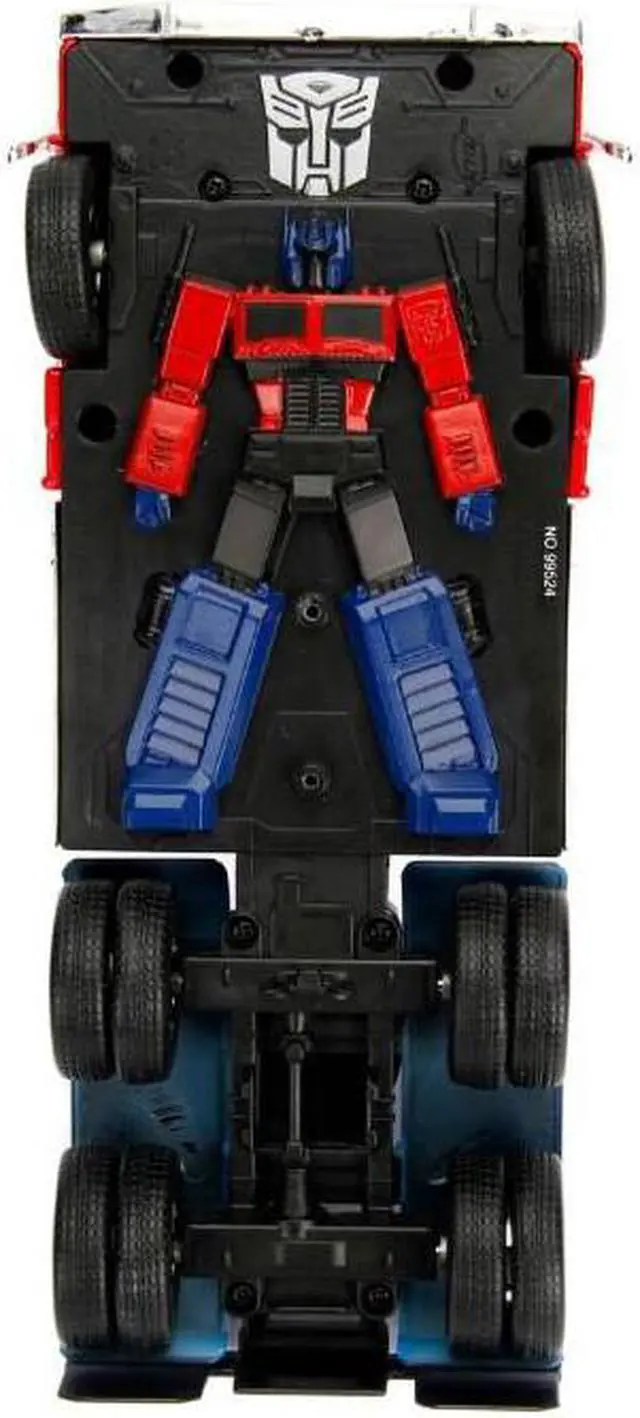 Alt view image 2 of 10 - G1 Autobot Optimus Prime Truck Red w/Robot on Chassis from "Transformers" TV Series "Hollywood Rides" 1/24 Diecast Model by Jada