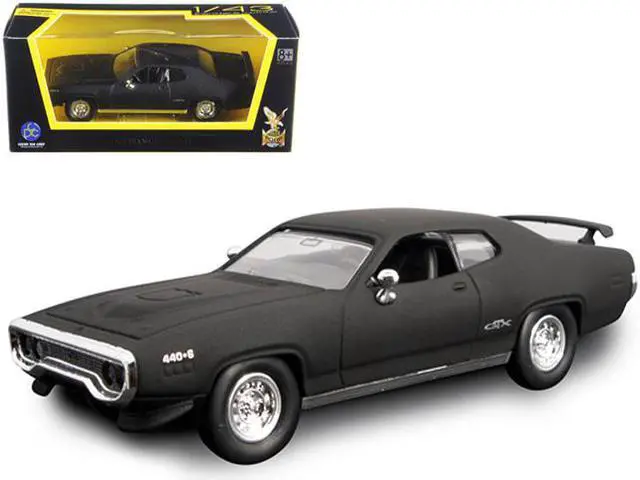 Main image of 1971 Plymouth GTX Matt Black 1/43 Diecast Model Car by Road Signature