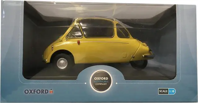 Alt view image 4 of 4 - Heinkel Trojan LHD Bubble Car Yellow 1/18 Diecast Model Car by Oxford Diecast