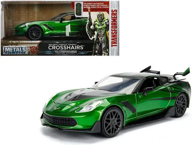 Main image of 2016 Chevrolet Corvette Crosshairs Green From "Transformers" Movie 1/24 Diecast Model Car by Jada Metals