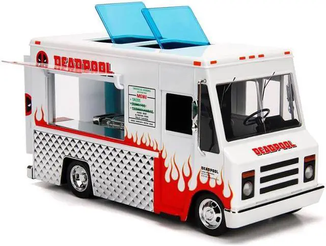 Alt view image 2 of 5 - Deadpool Taco Truck with Deadpool Diecast Figurine "Marvel" Series 1/24 Diecast Model by Jada