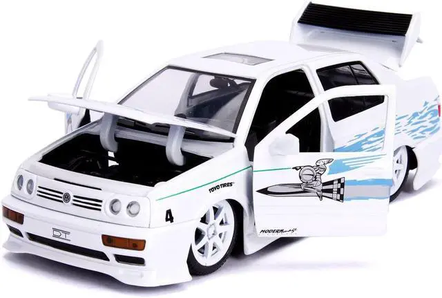 Alt view image 2 of 6 - Jesse\'s Volkswagen Jetta White \Fast & Furious\" Movie 1/24 Diecast Model Car by Jada"