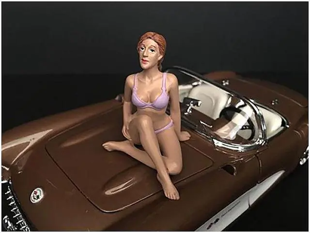 Alt view image 4 of 6 - September Bikini Calendar Girl Figurine for 1/24 Scale Models by American Diorama