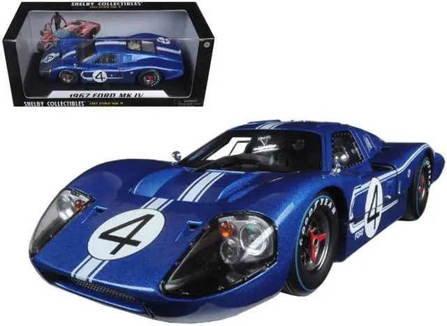 Alt view image 5 of 8 - 1967 ford gt mk iv #4 blue lemans 24 hours l.ruby / d.hulme 1/18 by shelby collectibles sc426
