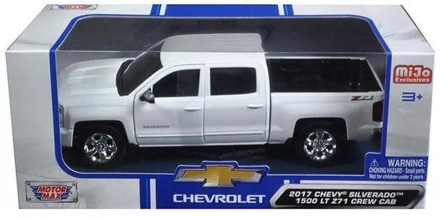 Main image of 2017 Chevrolet Silverado 1500 LT Z71 Crew Cab Pickup Truck White 1/24 Diecast Model Car by Motormax