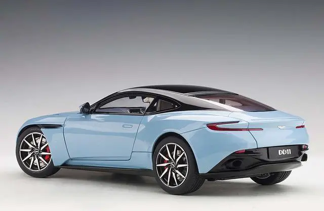 Alt view image 4 of 6 - Aston Martin DB11 Q Frosted Glas Blue with Black Top 1/18 Model Car by Autoart