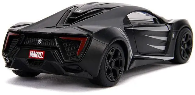 Alt view image 6 of 6 - Lykan Hypersport "Black Panther" Theme "Marvel" Series 1/32 Diecast Model Car by Jada
